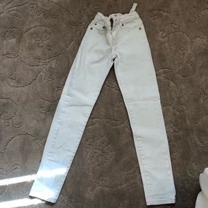 Kids size medium large levi’s white jeans